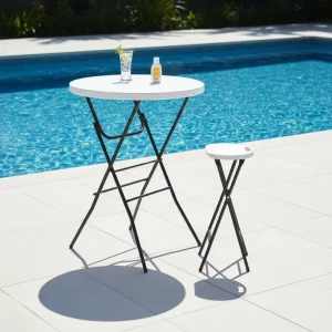 80cm Portable Round Cocktail HDPE Picnic Table with Modern Design Foldable for Mall Hotel Dining Use