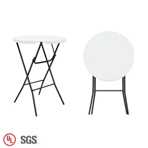 80cm White Small Round Folding Table Outdoor Bar Cocktail Folding Table for Events