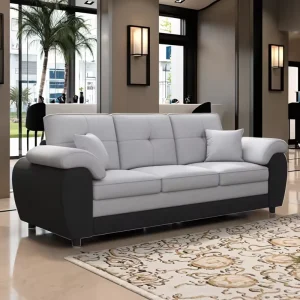 81.9″ Light Gray Elegant Modern Three Seater Velvet Sofa Durable Sponge Filled Upholstery for Hotels & Apartments Living Room