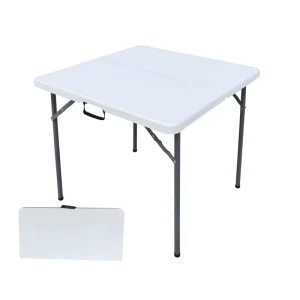 84 Inch Square Durable Plastic Modern Outdoor Lightweight Folding Table for Courtyard Beach Park Use