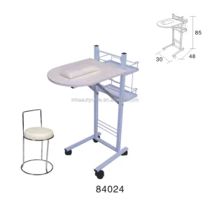 84024 Portable Manicure Table with Polish Holder Cabinet