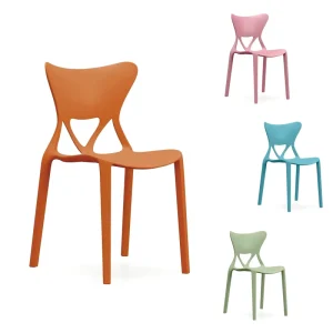 872 Ergonomic Fixed Reclining Plastic Garden Chair Modern Low Back Chair for Cafe Use Commercial Furniture Plastic Office Chair
