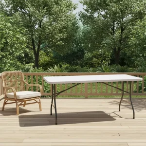 8ft X 30in Folding Banquet Table Durable Rectangle Contemporary Farmhouse Eco Friendly Outdoor Dining Event Table Weddings