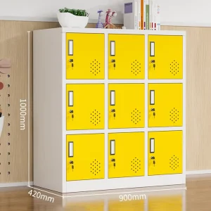 9 Doors Stackable Metal Locker Cabinet Space Efficient Steel Metal Filing Storage Cabinet for Office Home Kindergarten