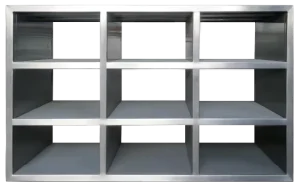 9 Grid Stainless Steel Shoe Cabinet Single Double Sided Optional Oil Proof Easy to Clean for Workshop Lab Hospital