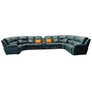 9 Seater Big U Shape Soft Comfortable Home Theater Recliner Sofa Living Room Furniture Leather Sofa Set
