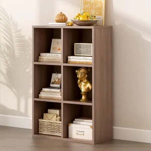 9 cube Storage Rack Bookcase Wooden 3 layer Floor standing Open Bookshelf Suitable for Home and Office Display Cabinet Oak
