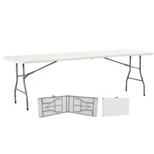 96 Inch 8 Ft HDPE Plastic Folding Tables Garden Banquet Wedding Party Tables for Outdoor Events Courtyard Dining