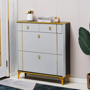 A Light Luxury Ultra thin Flip top Shoe Cabinet A Large capacity Entrance Foyer For Home Use And A Simple Modern N