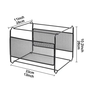 A4 Large Capacity Desktop Metal Mesh File Tray Quick Rack Storage Basket for Office Magazines