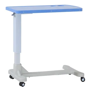 ABS Bedside Table Bed Dining Table Hospital Bed Table ABS Height Adjustable Hospital Overbed Table with Wheels for Patient Bed