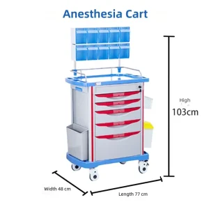 ABS Hospital Anesthesia Trolley Multi Drawer Lockable Medical Emergency Cart for Healthcare Institution Bulk Supply