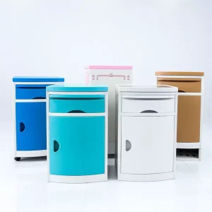 ABS Hospital Bedside Locker Customized Color Cabinet with Brake Wheels Modern Design Luxury Hospital Furniture