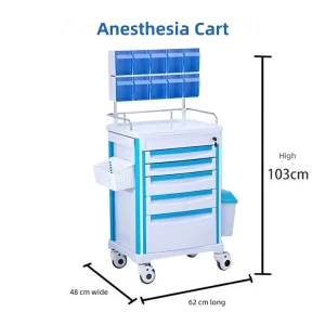 ABS Medical Anesthesia Cart Lockable Multi Drawer Emergency Medicine Trolley for Hospital Clinic Nursing Home