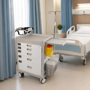 ABS Medicine Crash Cart Hospital Emergency Trolley for Clinic Ward ICU ER Medical Use