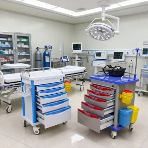ABS Multifunctional Medical Trolley Hospital Nursing Cart Silent Wheels Drawers Clinic Treatment Trolley