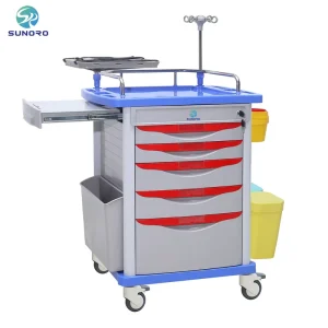 ABS Nurse Emergency Room Trolley Medical Trolley for Clinics and Hospitals Rescue Cart