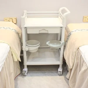 ABS Plastic Medical Trolley Hospital Nursing Cart with Drawers and Waste Basin