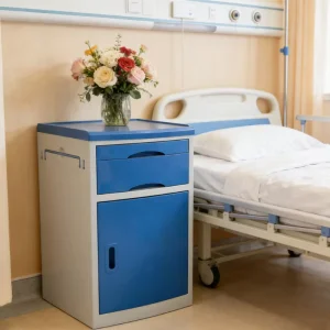 ABS Plastic Small Size Hospital Bedside Cabinet With One Drawer