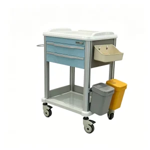 ABS Steel Aluminum Treatment Trolley Medical Cart with 2 Drawers Silent Casters for Hospital Ward Clinic