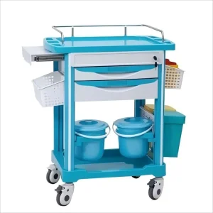 ABS Steel Convenient Treatment Trolley Hospital Medical Emergency Cart