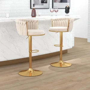ALINUNU Adjustable Metal High Bar Stool for Home bar Commercial Bar Chair Pub Bistro Stools
