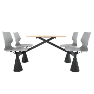 ANSI BIFMA Certified 4 Person Modern Restaurant Dining Table Chair Set Eco Friendly Commercial Furniture
