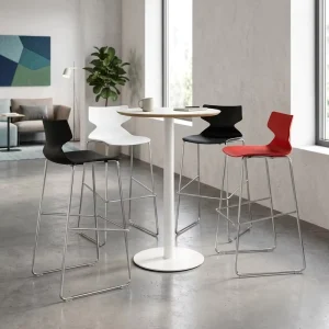 ANSI/BIFMA Certified Modern Stainless Steel Frame & Base PP Seat High Bar Stool Durable Steady Commercial Furniture