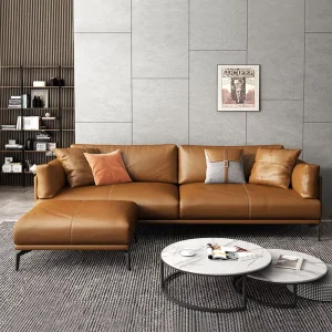 ATUNUS Light Luxury Style Office Furniture Office Sofa Guangzhou Mingmeng Trend Style Modular Sofa Leather Set