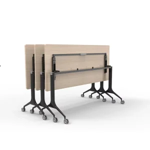 ATWOKA Flip Folding Training Table On Casters Mobile Nesting Table With Tree Leg Base For Training Room And Office
