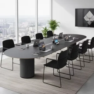 ATWOKA Office Oval Meeting Table Modern Office Conference Table Office Boardroom Table Set