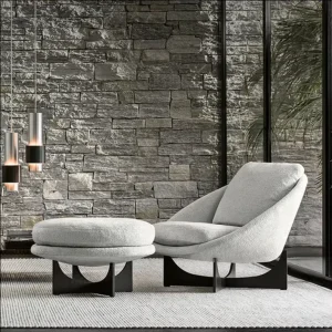AUXFORD Single Italian Modern Design Light Luxury Hotel Room Sofa Chair Lazy Leisure Chair for Bedroom Apartment Dining