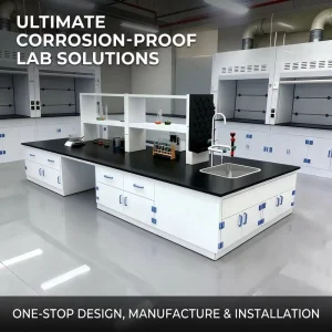Acid Resistant Steel PP Modern Laboratory Workbench Custom Modular Lab Island Bench PP Sink for Chemical Research
