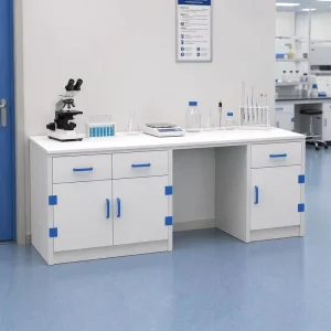 Acid and Base Resistant PP Hospital Laboratory Workbench Workstation with Cabinets and Drawers