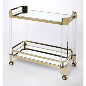Acrylic Hotel Serving Trolley Cart Double Layer Restaurant Food Trolley Acrylic Trolley From BAP
