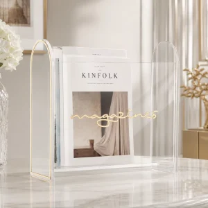 Acrylic Magazine Rack Waterdale Collection Magazine Holder Book Stand Factory Customized Jewish Bookshelf Countertop Organizer