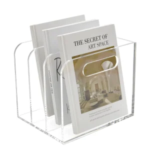 Acrylic Office Supplies 3-Compartment Clear Acrylic Magazine File Holder & Document Organizer OEM Customizable Bulk
