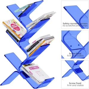 Acrylic Tree Bookcases Modern Clear Wall Bookshelf Standing Bookcase Tree Organizer Decorative Storage Rack