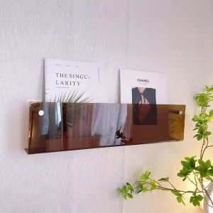 Acrylic Wall Mounted Bookshelf Display Rack Transparent 5mm Thick Customized Storage for Books Pictures Magazines Home Decor