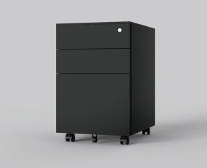 Adjustable 3 Drawer Metal Mobile File Cabinet with Lock Rolling Pedestal Office Storage Cabinet for A4 Letter Legal Files