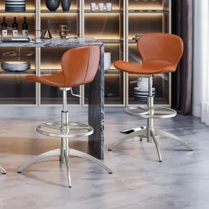 Adjustable Bamboo Bar Chair High Stool Home Use Modern Minimalist Style Trendy Swivel Chair Backrest Light Luxury Commercial Use