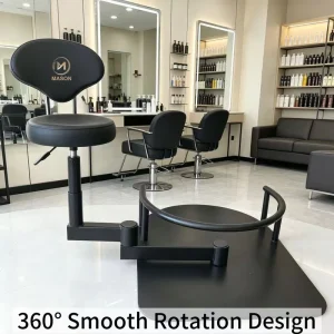 Adjustable Barber Chair Rotating Integrated Foldable Customizable High Density Sponge Seat Modern Design Metal Salon Furniture