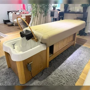 Adjustable Barbershop Spa Shampoo Bed Modern Design Leather Commercial Use Luxury Salon Furniture Head Spa Shampoo Chair