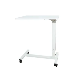 Adjustable C Shaped Overbed Table with Lockable Wheels Mobile Desk for Bedside Home Office Medical & Nursing Home Use