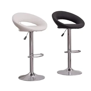 Adjustable Counter Bar Stools White Modern Swivel Lift Home Bar Living Room Metal Furniture