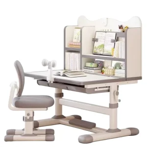 Adjustable Cute Kids Home Table and Chair Set for Primary School Economical Student Study Desk with Light for Bedroom Use