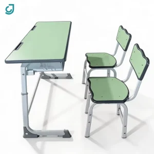 Adjustable Double Student Desk Chair Set Eco MDF School Classroom Table Two seater Study Furniture Primary Middle High School