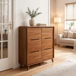 Adjustable Durable Eco Friendly Contemporary Freestanding Living Room Shoe Cabinet Narrow Board Wood Bonding