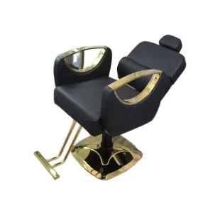 Adjustable Durable Lift Chair for Barber Shop and Beauty Salon Gold Silver Synthetic Leather Pedal Quality Product