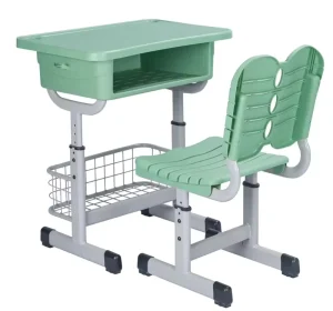 Adjustable Eco-Friendly Durable Single School Furniture Student Desk and Chair Set for Classrooms and Living Rooms